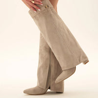 Milano Suede Knee High Boots BEIGE