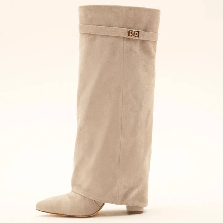 Milano Suede Knee High Boots BEIGE