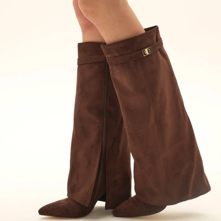 Milano Suede Knee High Boots BROWN