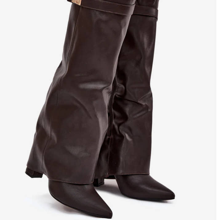 Milano Leather Knee High Boots BROWN