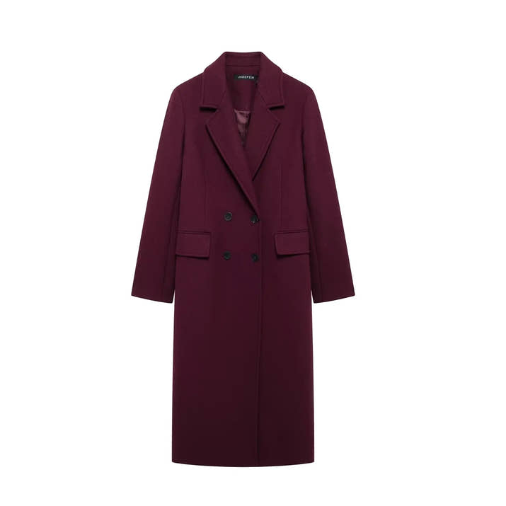 Luxe Bordeaux Wool Coat