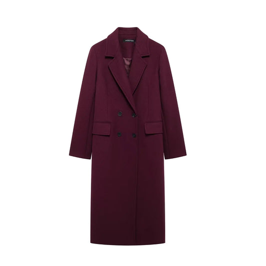 Luxe Bordeaux Wool Coat
