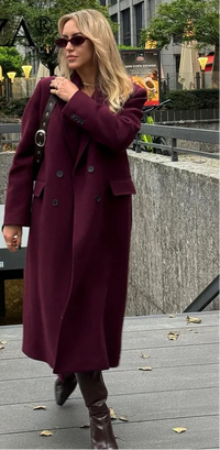 Luxe Bordeaux Wool Coat